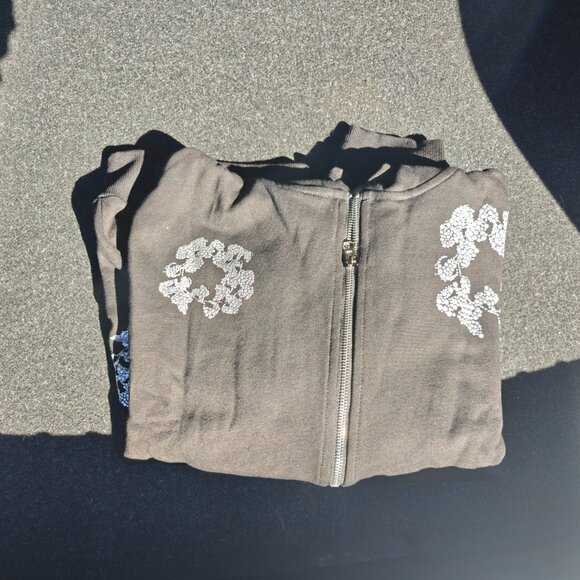 Denim Tears Cashmere Swarovski Cotton Wreath Zip Hoodie - Picture 2 of 4